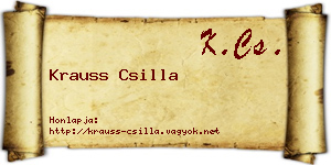 Krauss Csilla névjegykártya